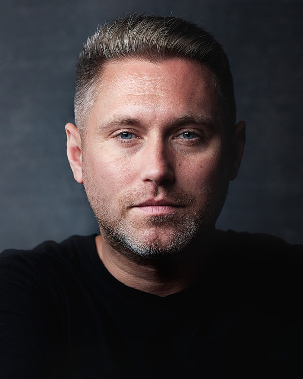 Acting headshot in studio, Charlotte, NC.